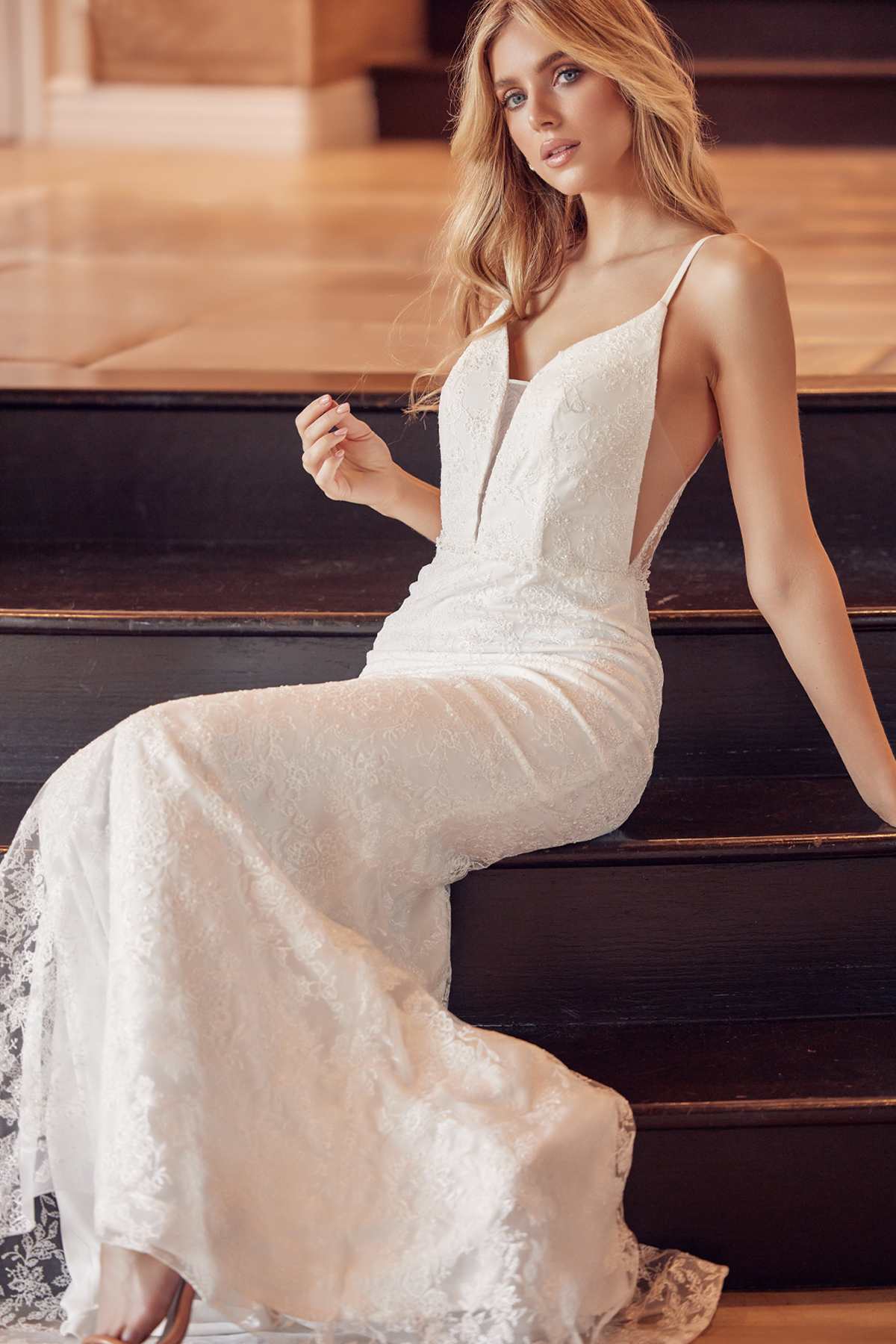 Juliet 272 Embroidered Lace With Stone Accents Fitted Dress
