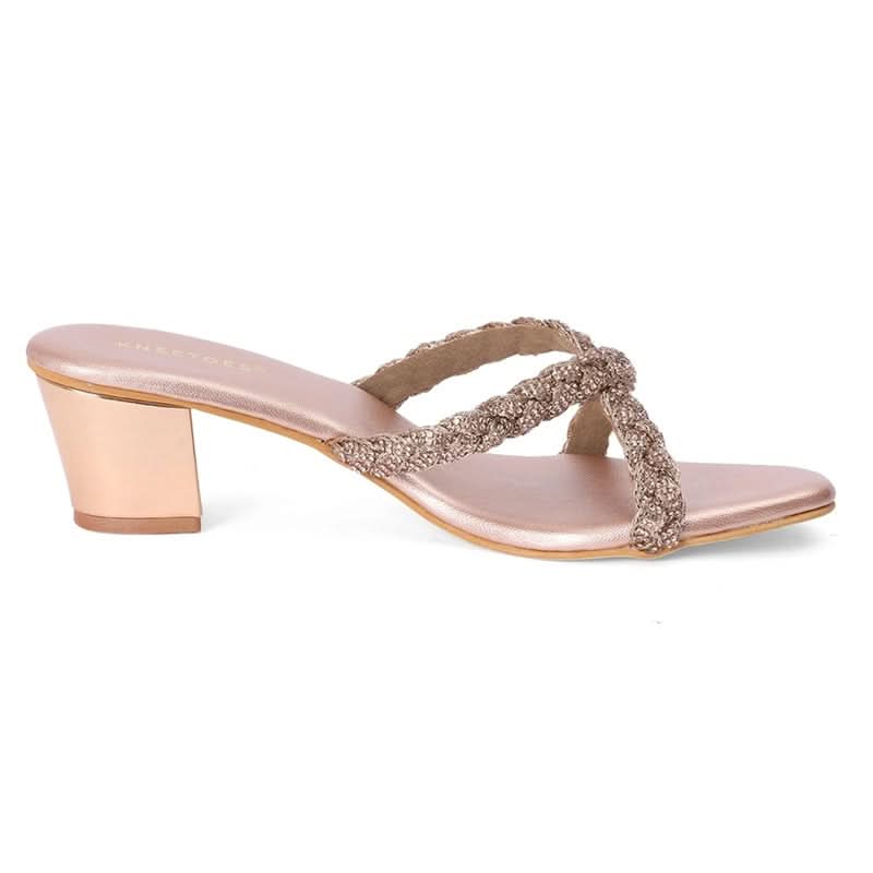Nora - Rose Gold Block Heels