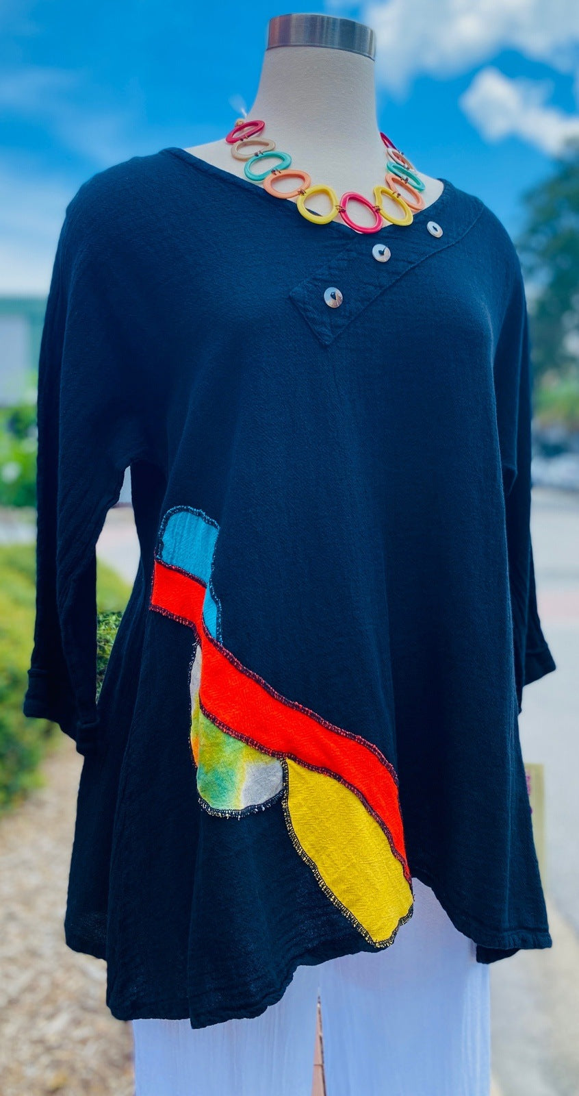 Lucia Applique Top  100% Cotton Gauze