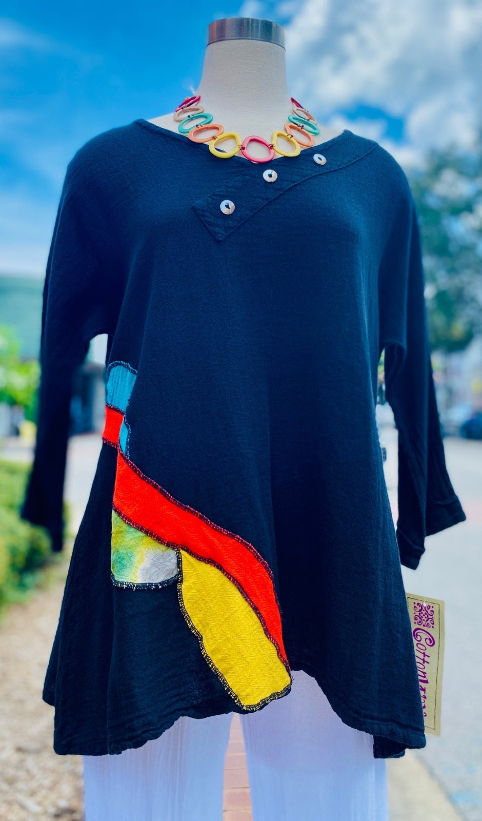 Lucia Applique Top  100% Cotton Gauze