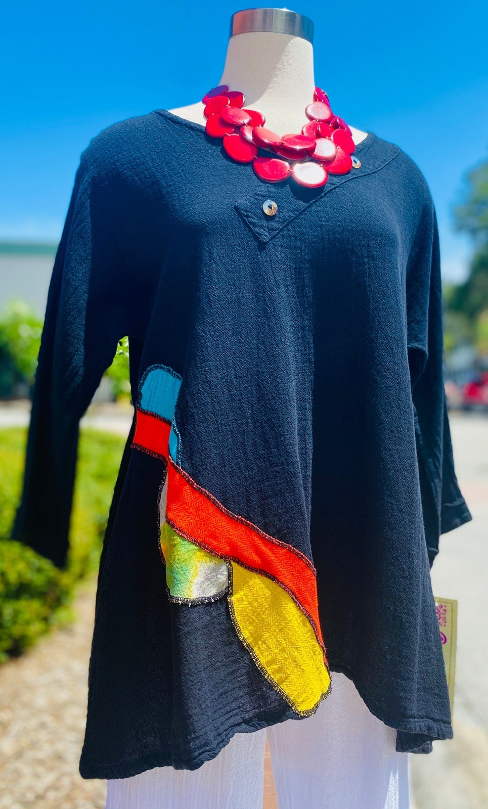 Lucia Applique Top  100% Cotton Gauze