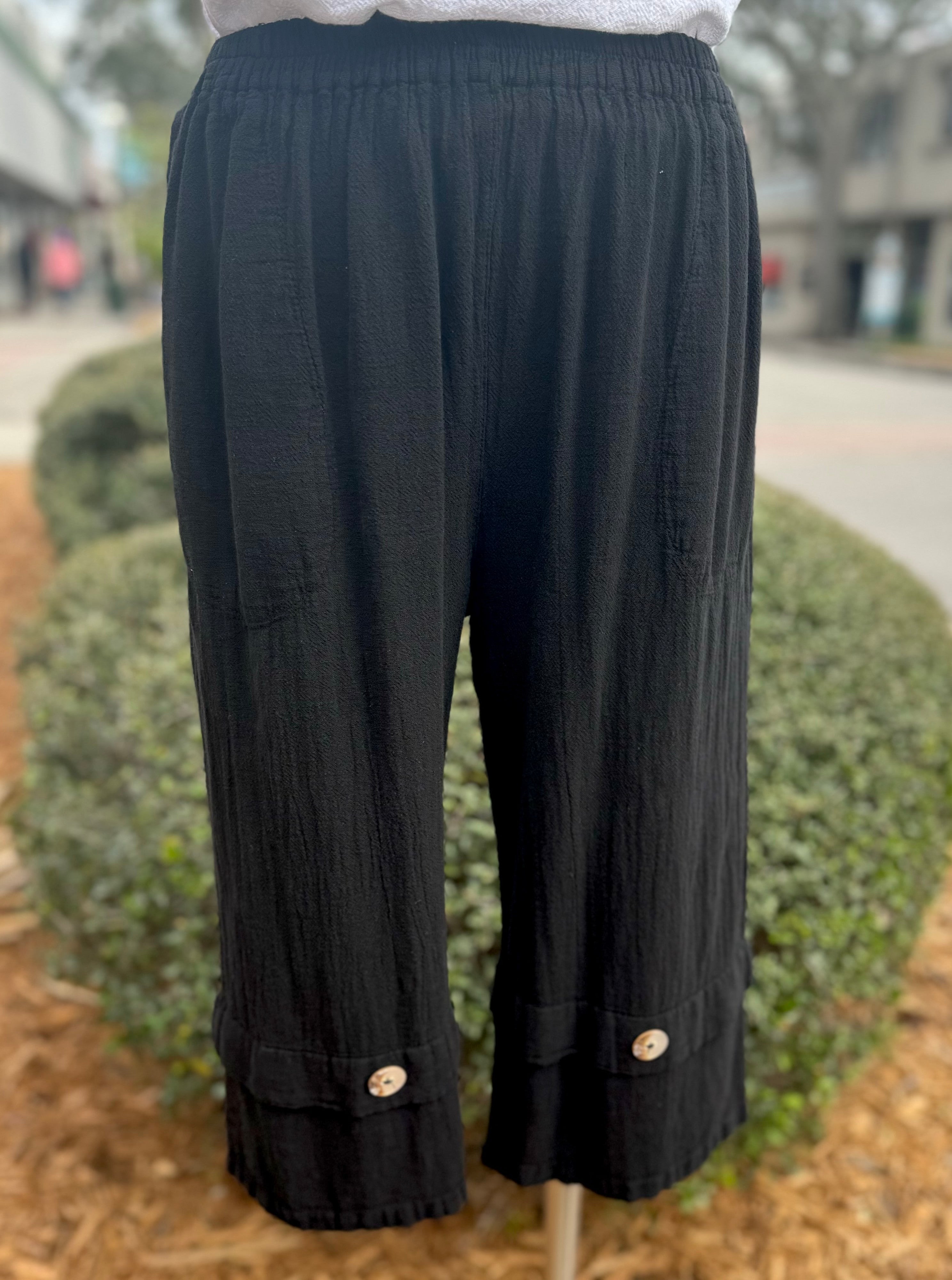 Gail Capri Pant with Pockets! 100% Cotton Gauze