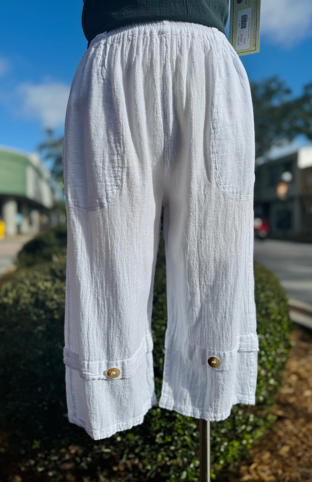 Gail Capri Pant with Pockets! 100% Cotton Gauze
