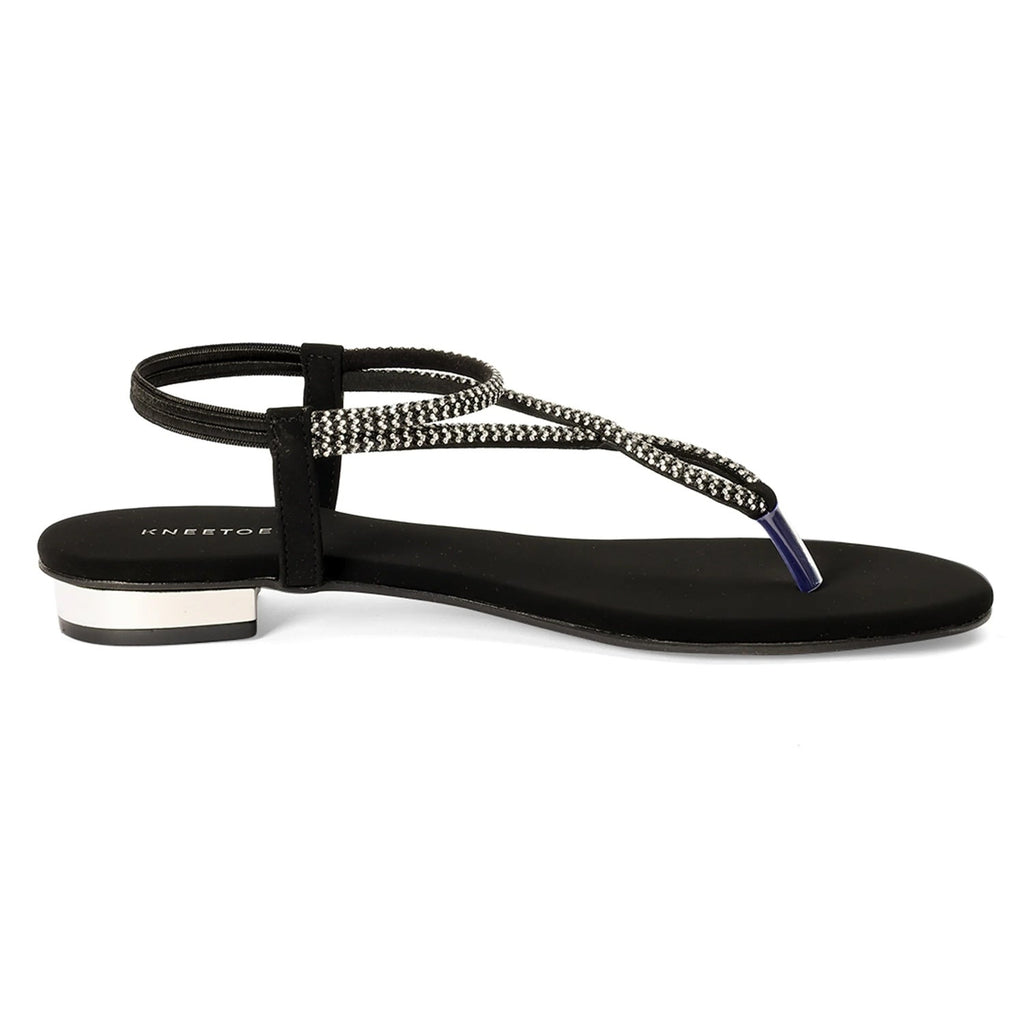 Liora - Black Thong Sandals