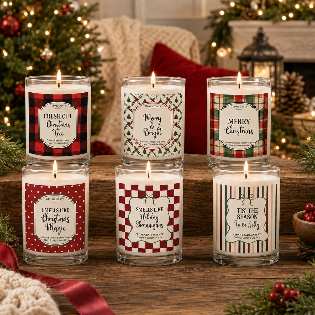Christmas Candles - Fresh Cut Christmas Tree Signature White