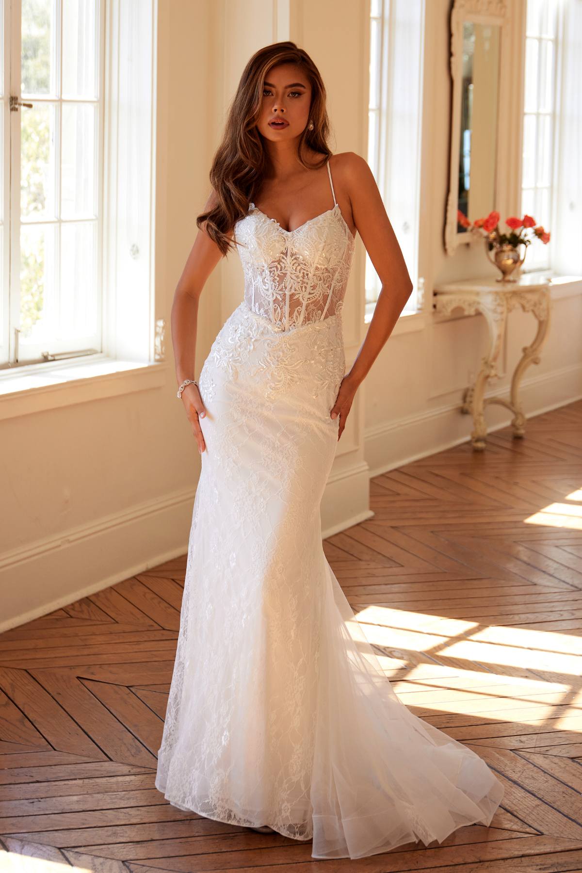 Juliet JT2481UW Embellished Lace Mermaid Bridal Dress