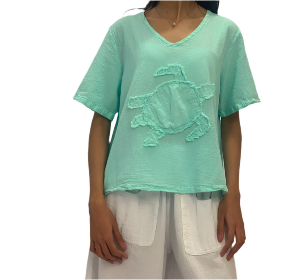 Women's 100% Cotton Gauze Turtle Top
