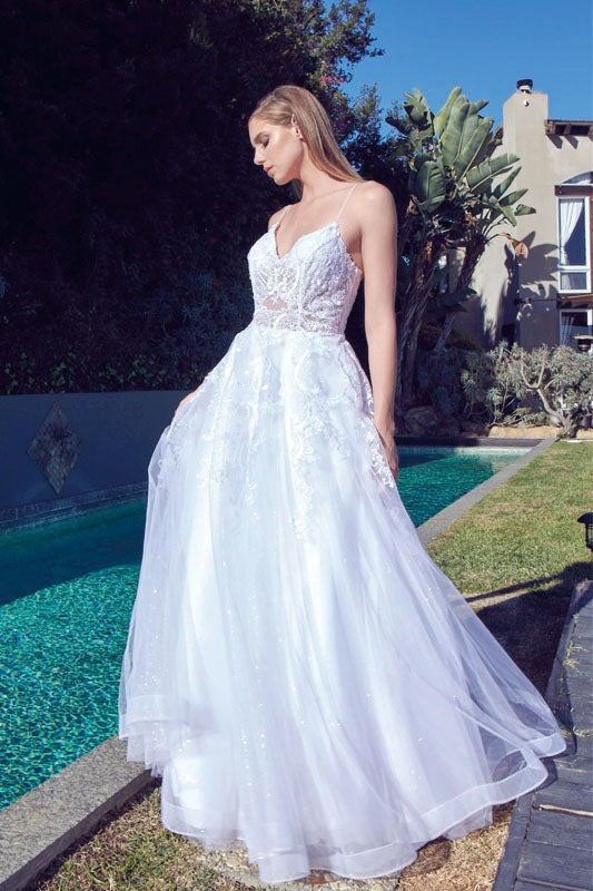 Juliet JT2482SW Floor Length A-Line Lace/Tulle Wedding Ball Gown