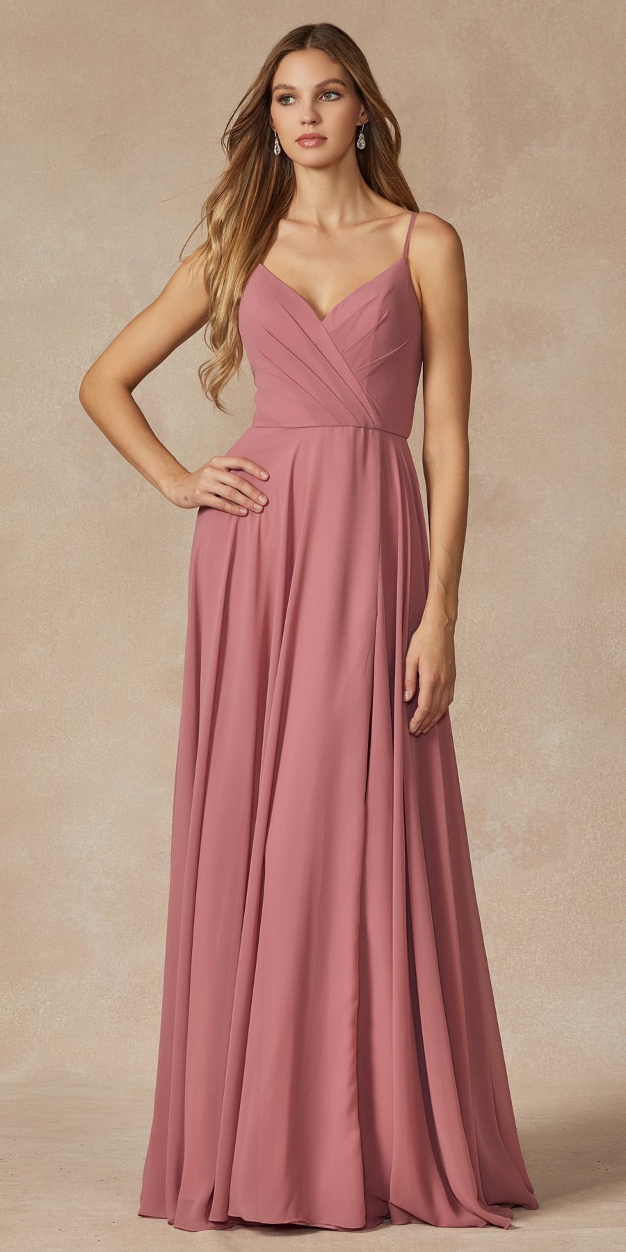 Juliet 263 Spaghetti Strap Long Formal Dress