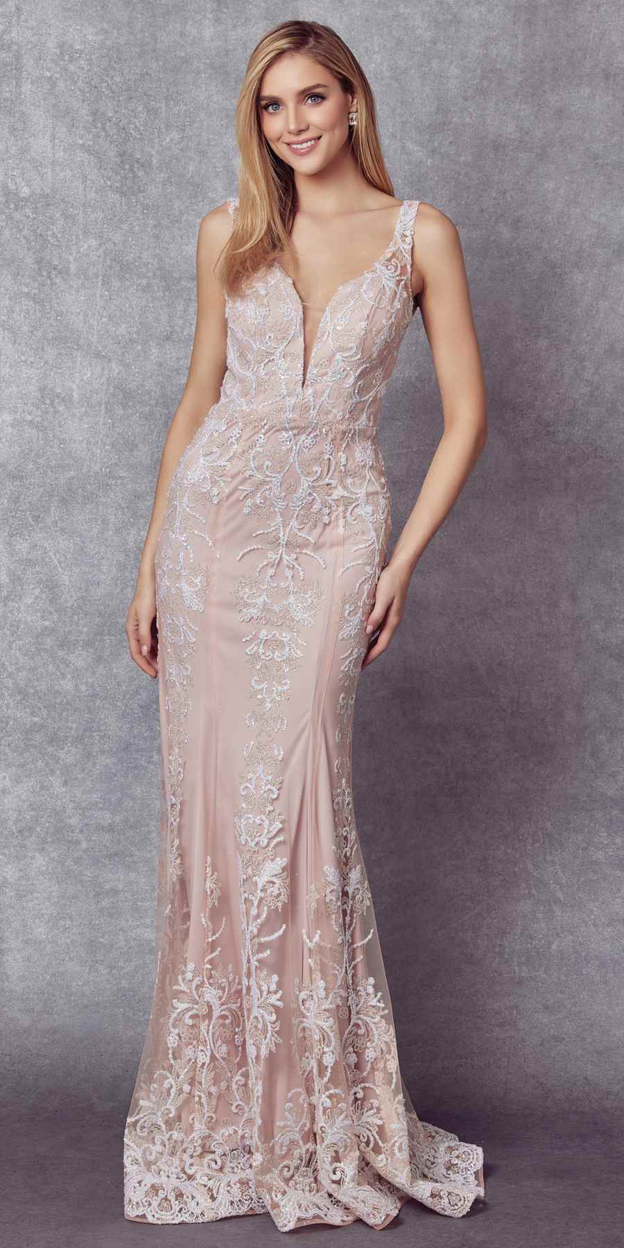Juliet 277 Fancy Glitter Design Tulle Mermaid Dress