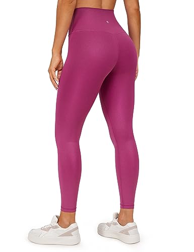 Leather Leggings - CRZ YOGA Butterluxe Matte Faux Leather Leggings for Women 25" - High Waisted Stretch Ankle Leather Pants Pleather Tights