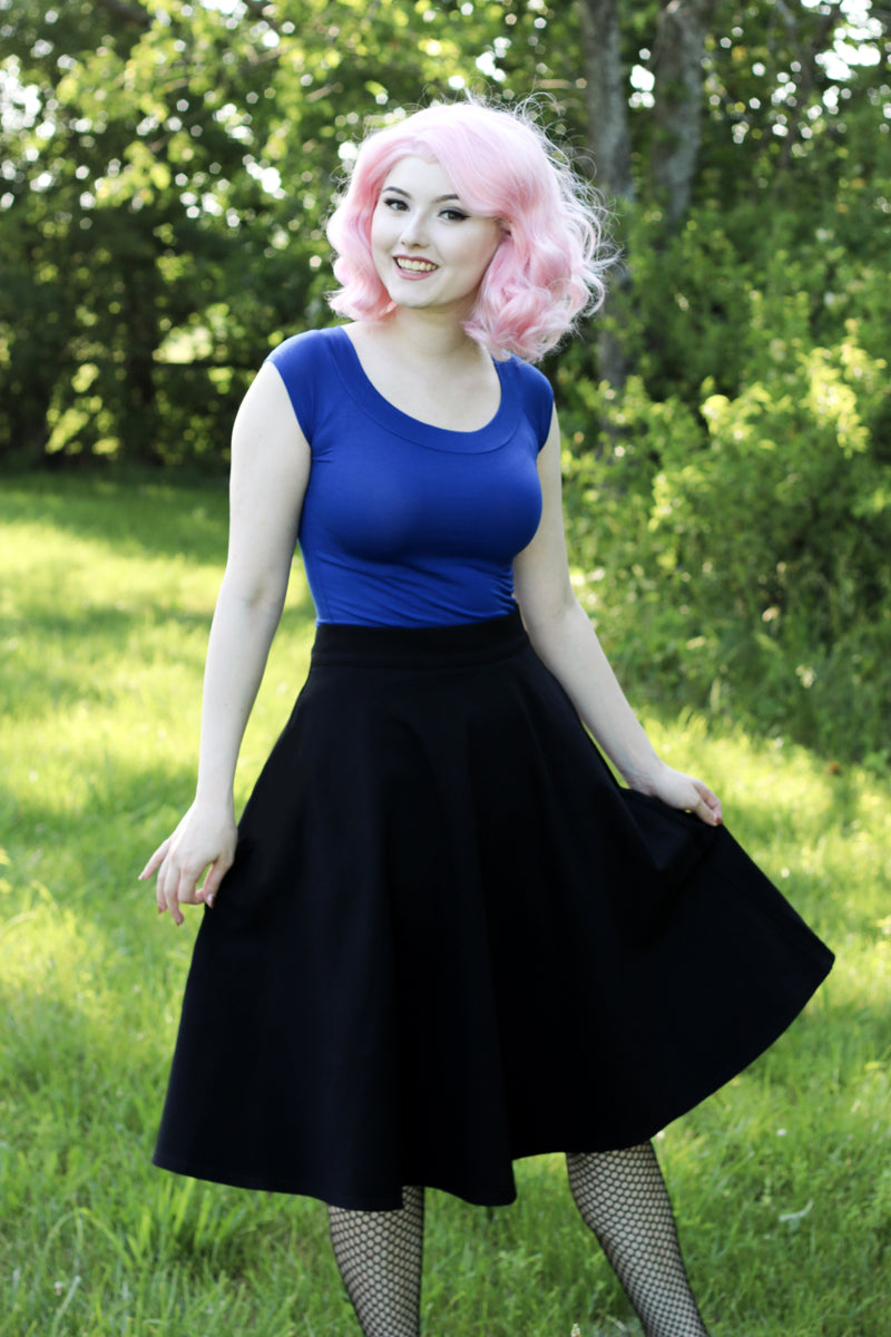 Retro Boat Neck Top in Royal Blue - 4X only, 1 left!