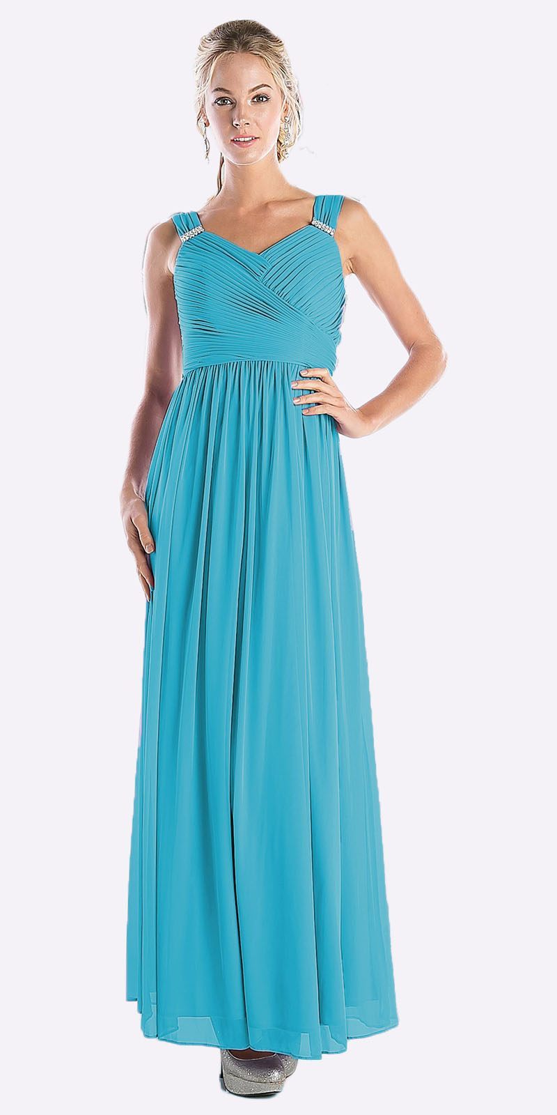 CLEARANCE - Cinderella Divine 3984 Long Chiffon Dress Sleeveless (Size XL)
