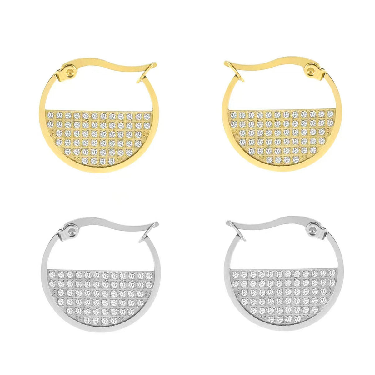 ER500W B.Tiff Pavé Lune Earrings