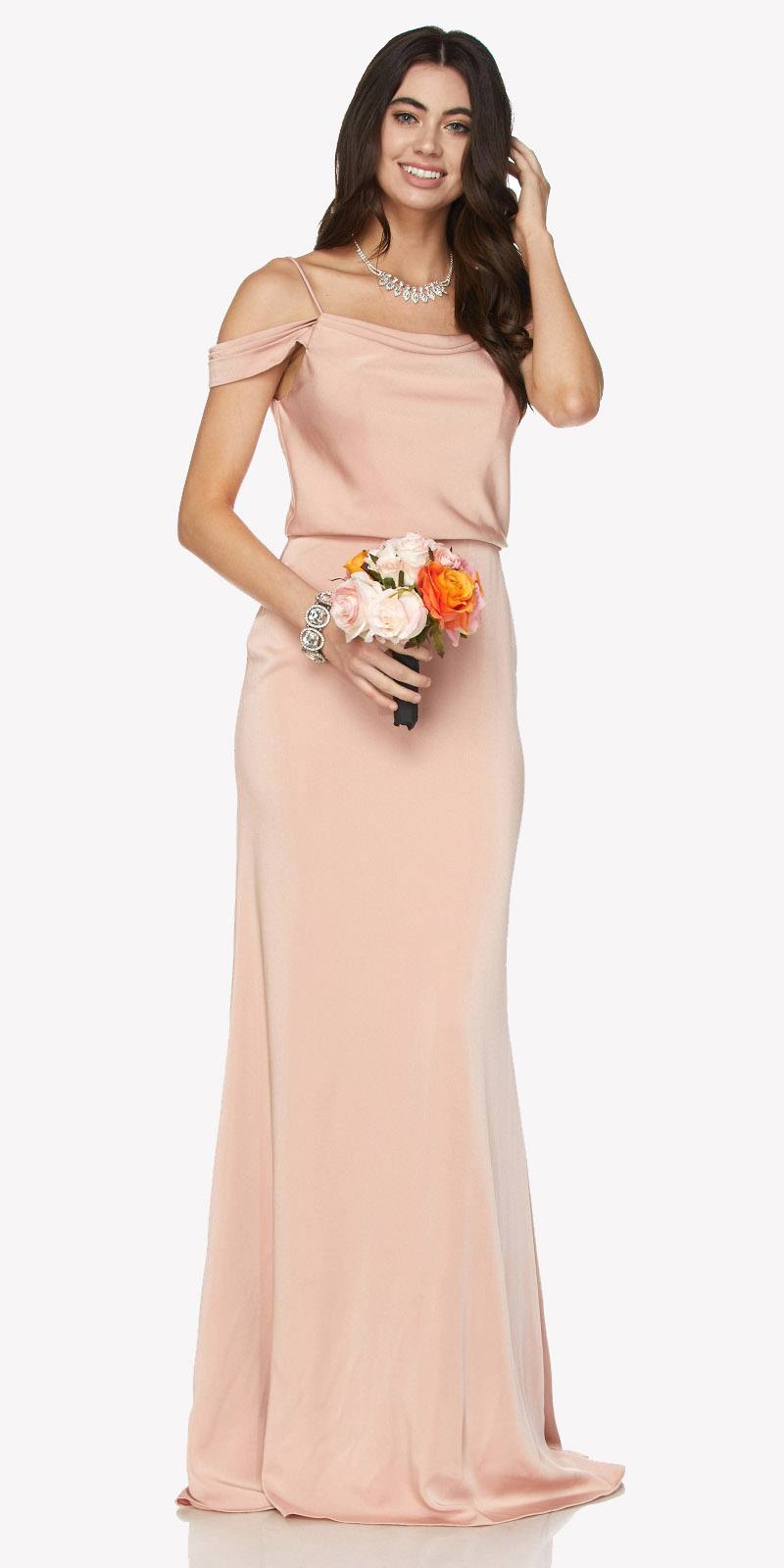 Juliet 641 Off Shoulder Long Dress Spaghetti Strap