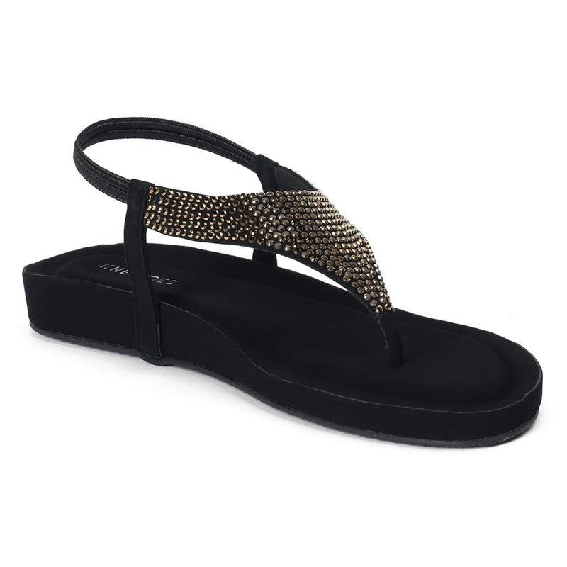 Ebony - Black Thong Sandals