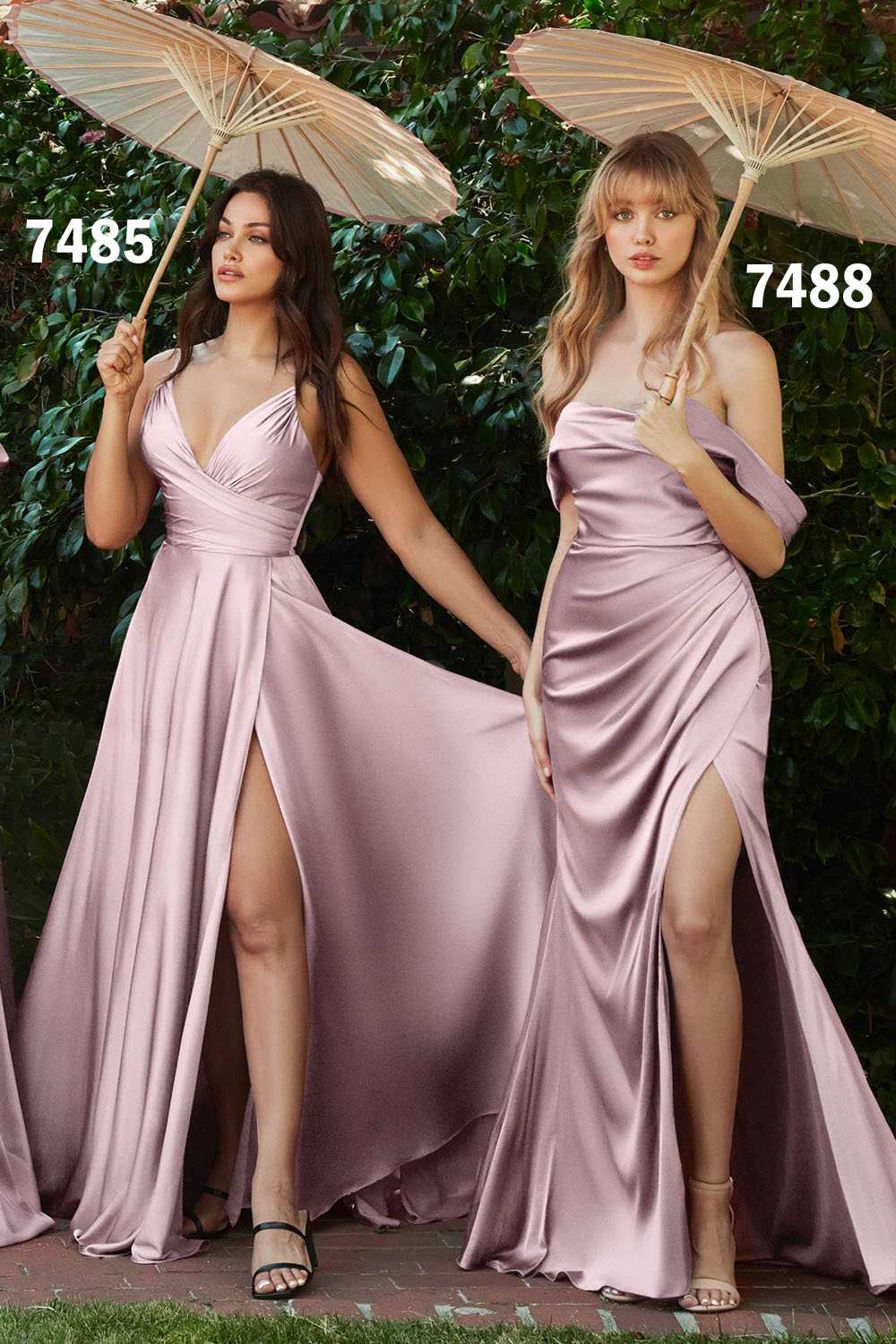 Ladivine 7485 Long Sweetheart Soft Satin A-Line Formal Dress