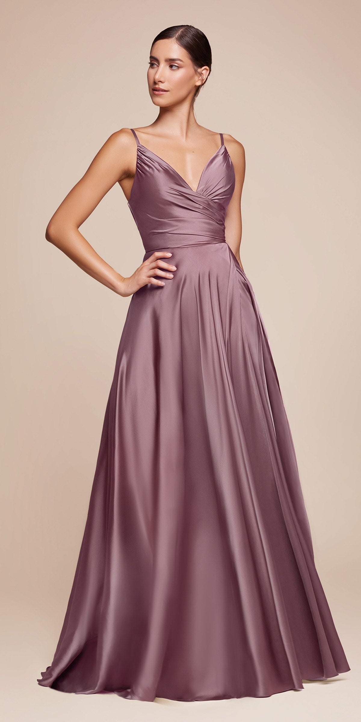 Cinderella Divine 7485C Sweetheart Neckline Soft Satin A-Line Formal Dress
