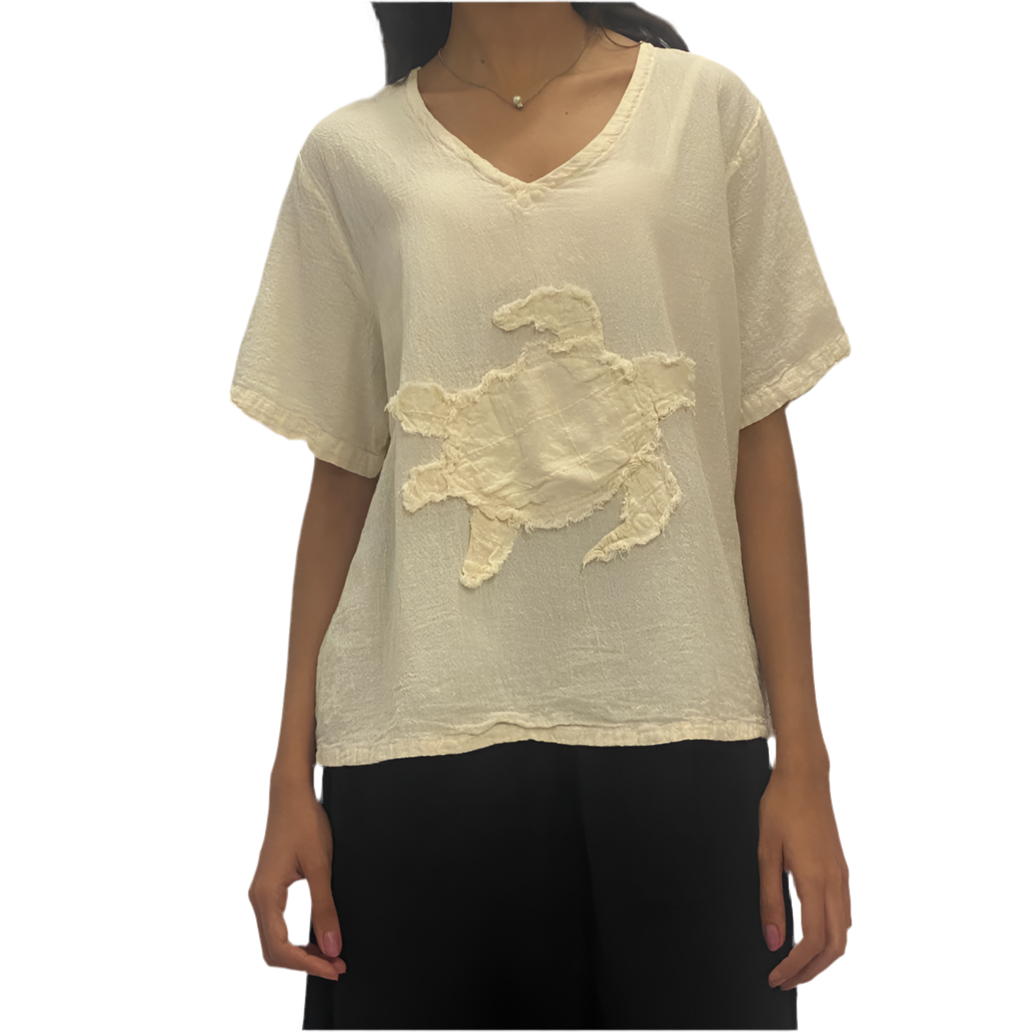 Women's 100% Cotton Gauze Turtle Top