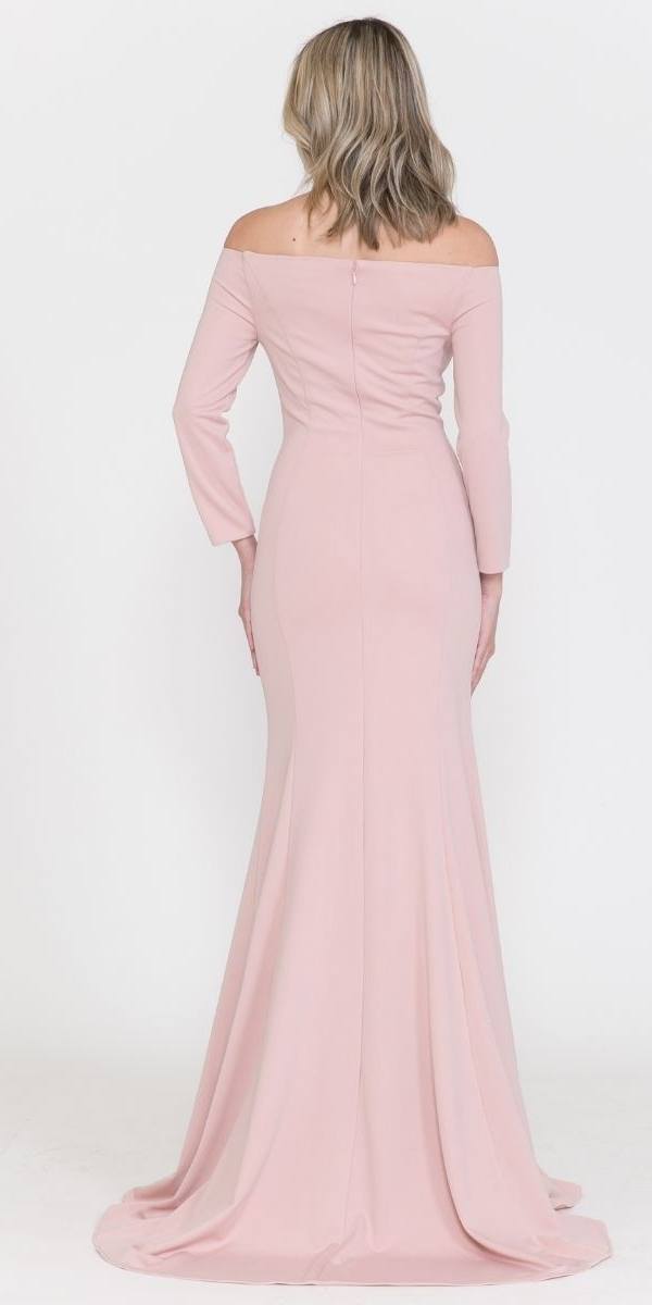 CLEARANCE - Poly USA | Ed Young 8378 Off-Shoulder Long Dress with Long Sleeves (Size M)