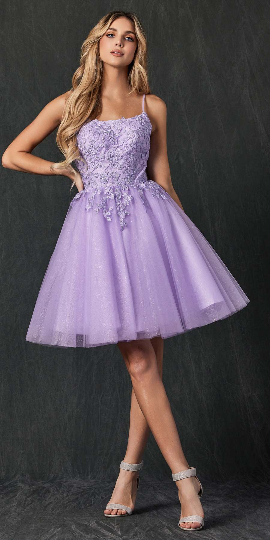 Juliet 860 Short Floral Applique BaDoll Dress