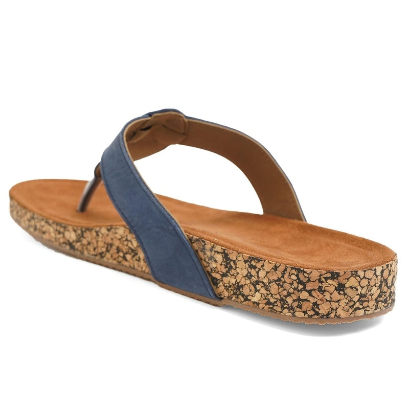 Delia - Blue Cork Sandals