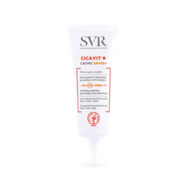 Crema Svr Cicavit + Cream Spf50 + 40ml, tratamiento reparador, anti-manchas y protección solar.