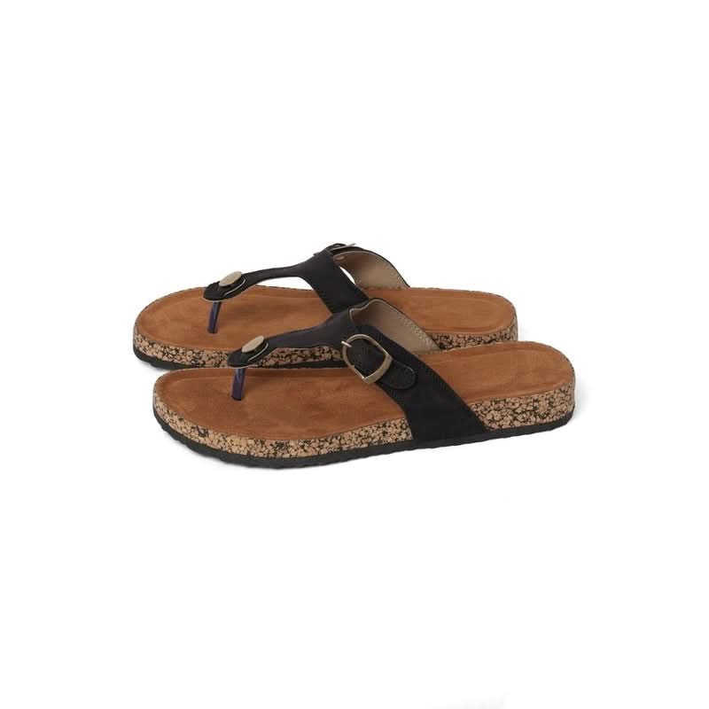 Olivia - Black Cork Sandals