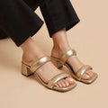 Brillara - Gold Block Heels