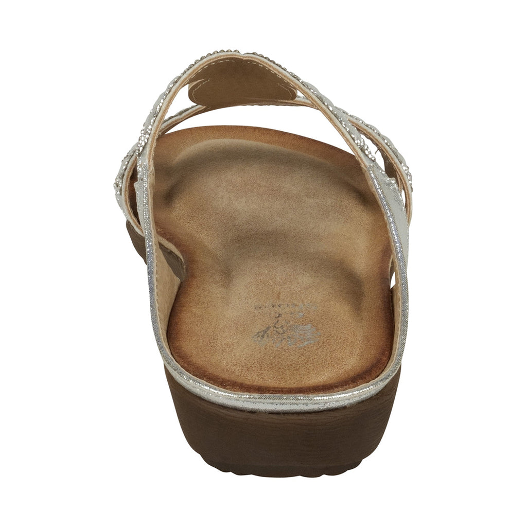 Alora Silver Embellished Slide Flat Sandals