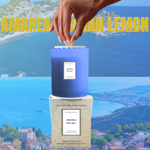 Amarea Sicilian Lemon Natural Candle 8oz Kaia Collection Refill