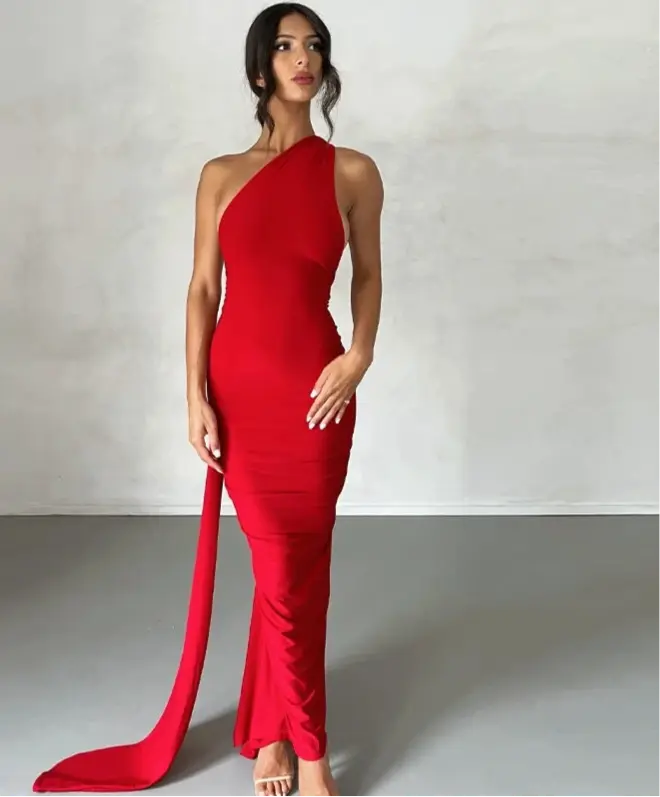 Elegant evening gown for weddings and formal events.