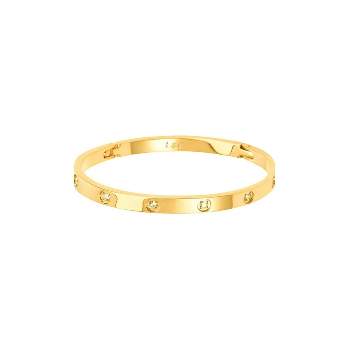 BG308GP B.Tiff 8-Stone High Polish Gold Bangle Bracelet