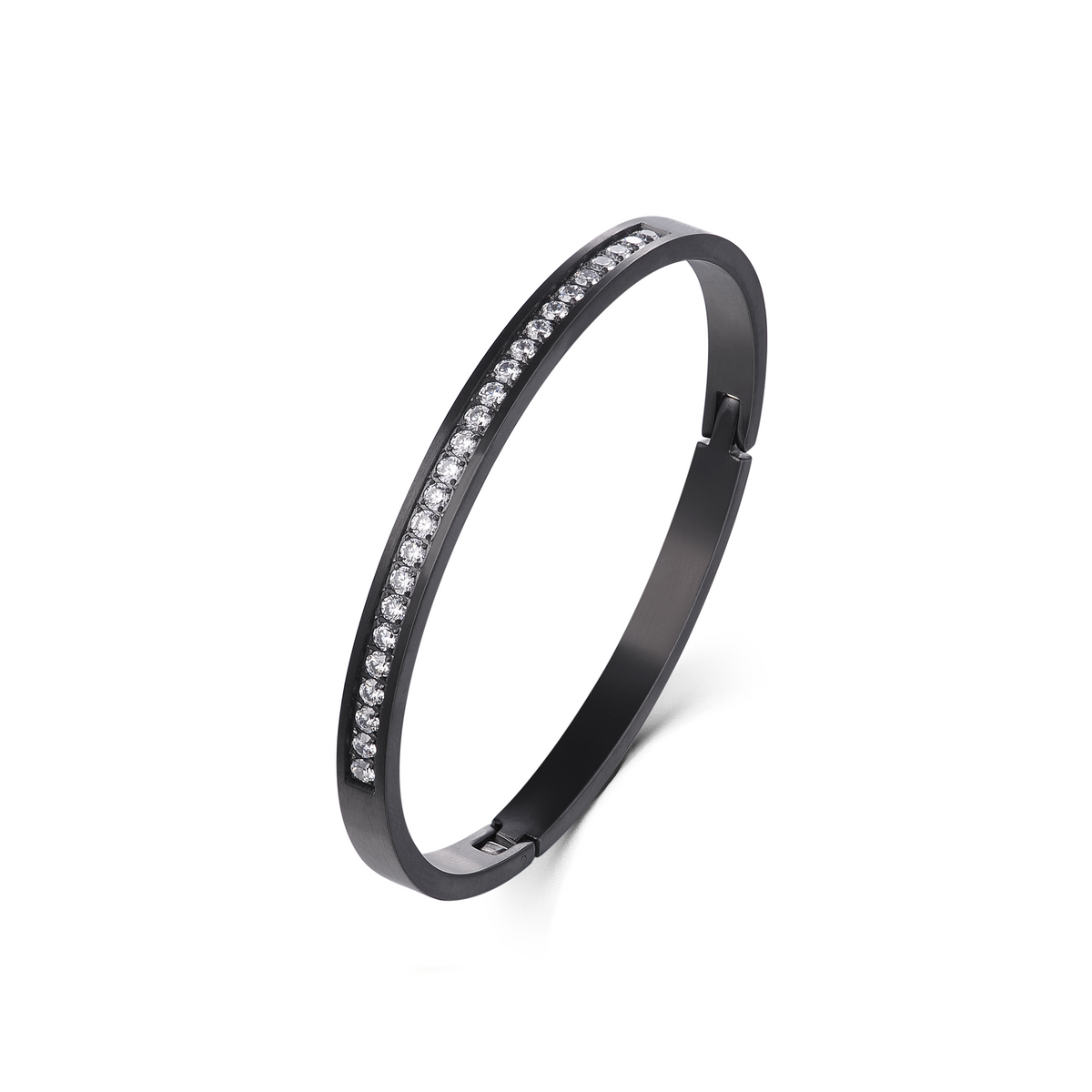 BG333B B.Tiff Black Eternity 25 Bangle Bracelet