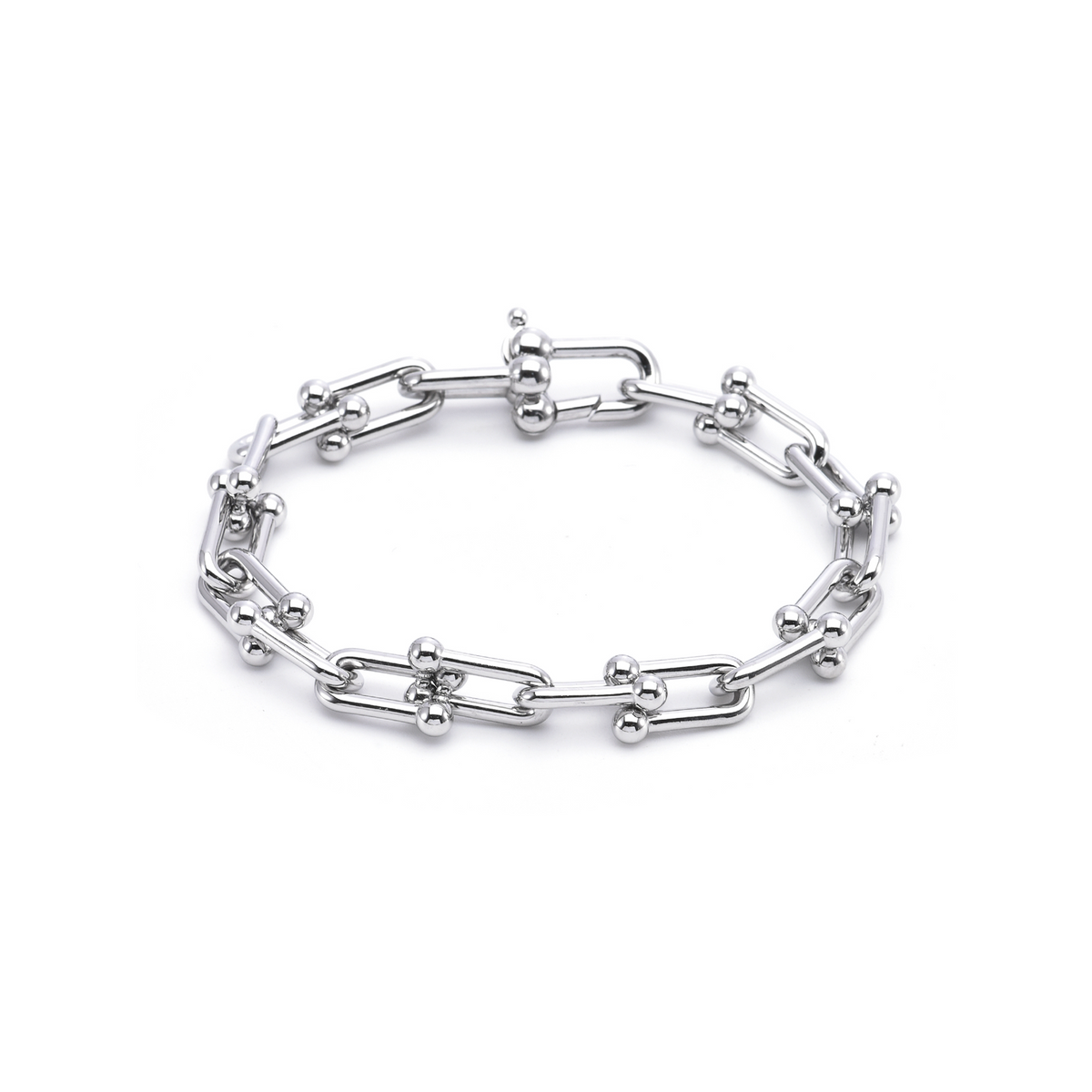 BG525W B.Tiff Horseshoe Link Chain Bracelet