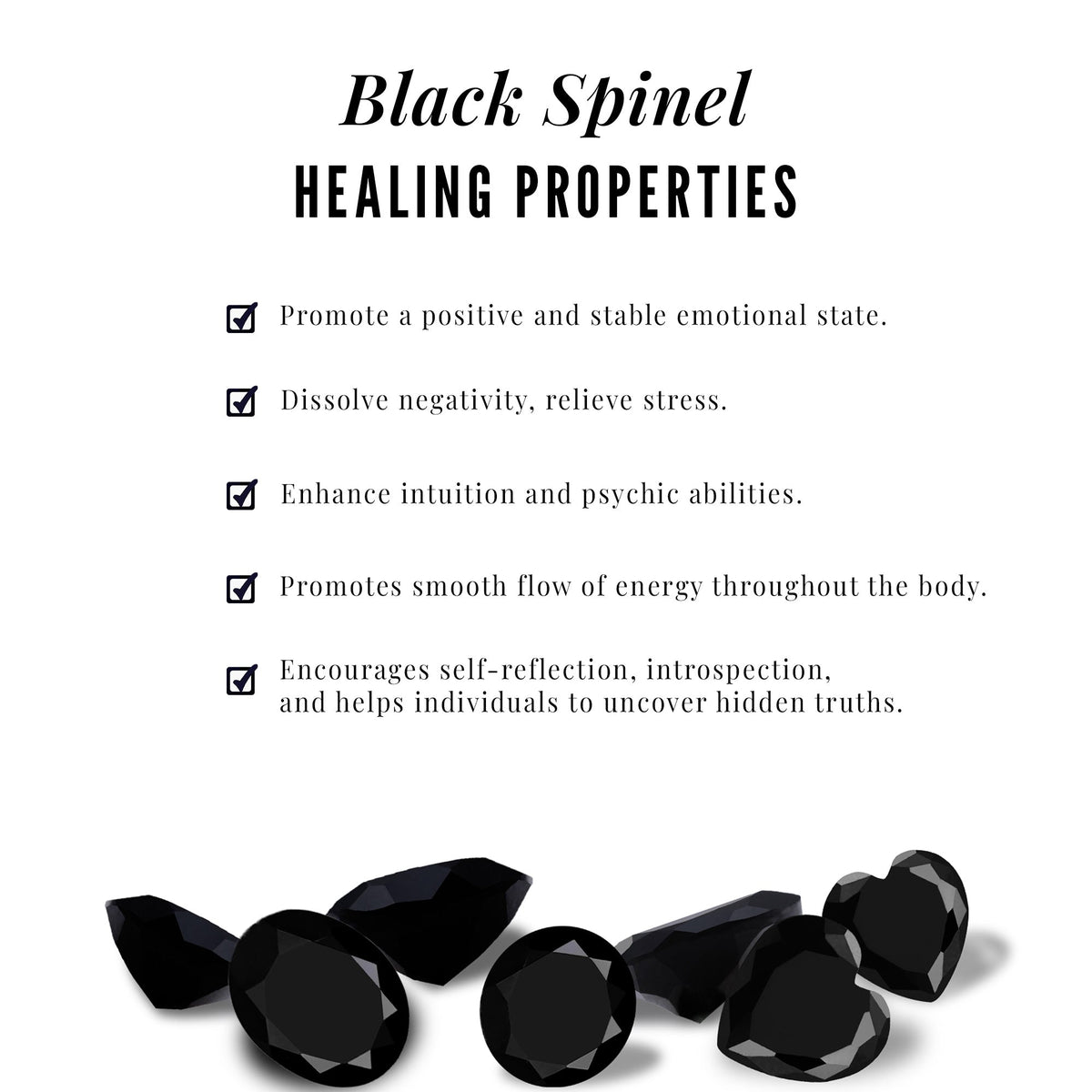 Genuine 3 Carat Black Spinel Stud Earrings with Screw Back