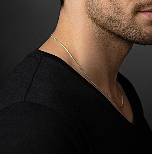 C030W B.Tiff Coil Chain Necklace, 1.2mm/ 1.5mm (An exclusive clasp design)