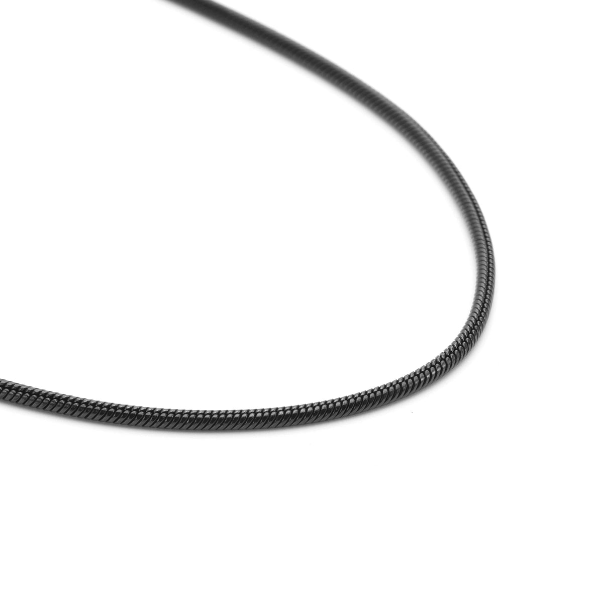 C060B B.Tiff Black Coil Chain Necklace/ 2mm Thick (An exclusive clasp design)