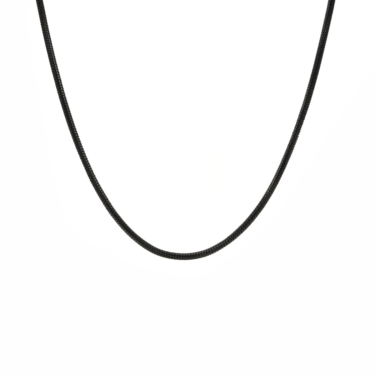 C060B B.Tiff Black Coil Chain Necklace/ 2mm Thick (An exclusive clasp design)