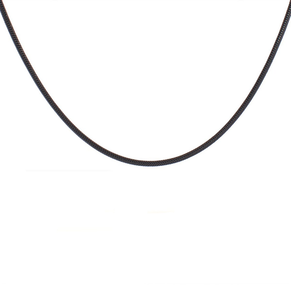 C062B B.Tiff Press Lock Black Coil Chain Necklace/ 2.5mm Thick