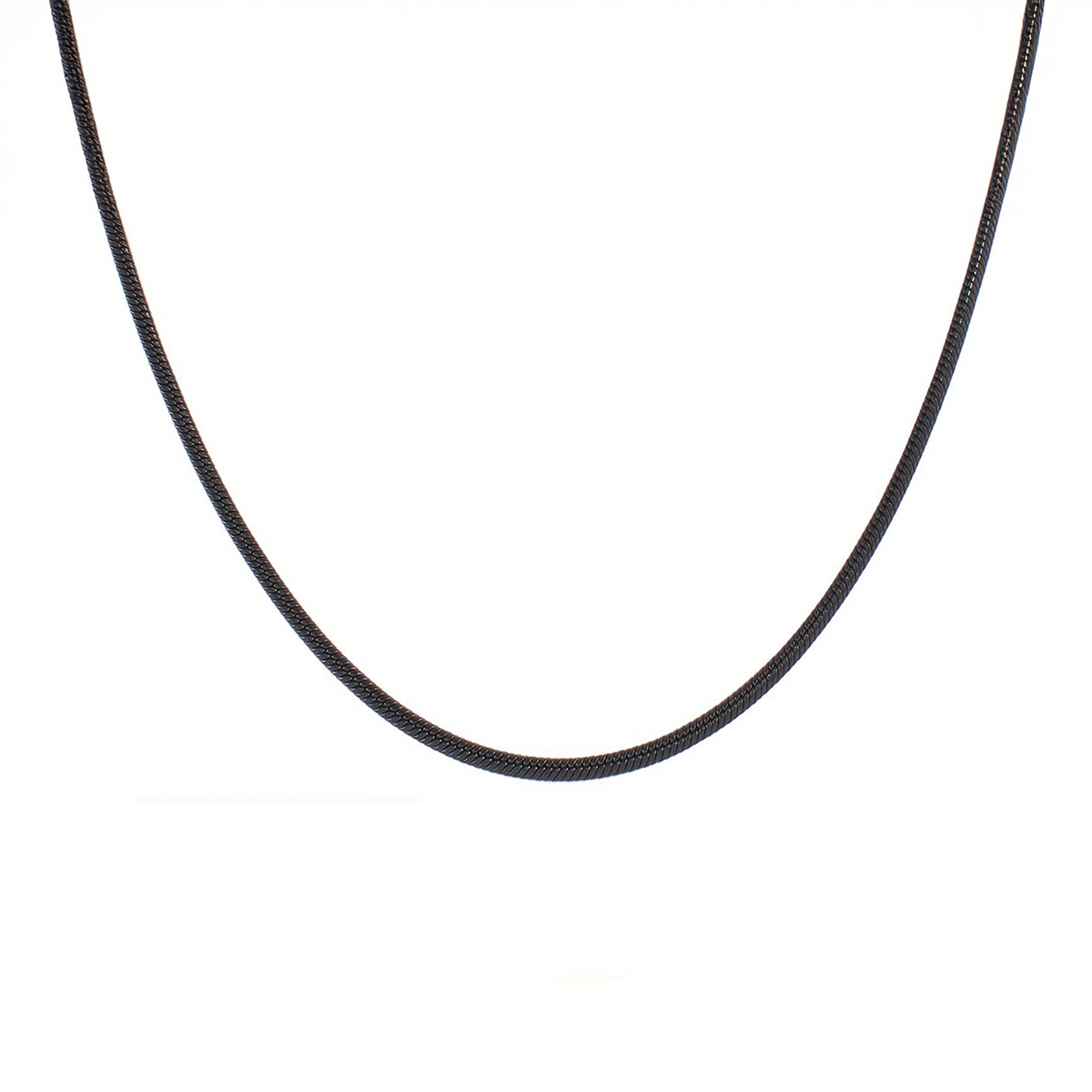 C062B B.Tiff Press Lock Black Coil Chain Necklace/ 2.5mm Thick