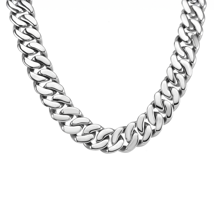 C160W B.Tiff Flat Cuban Link Necklace/ 16mm