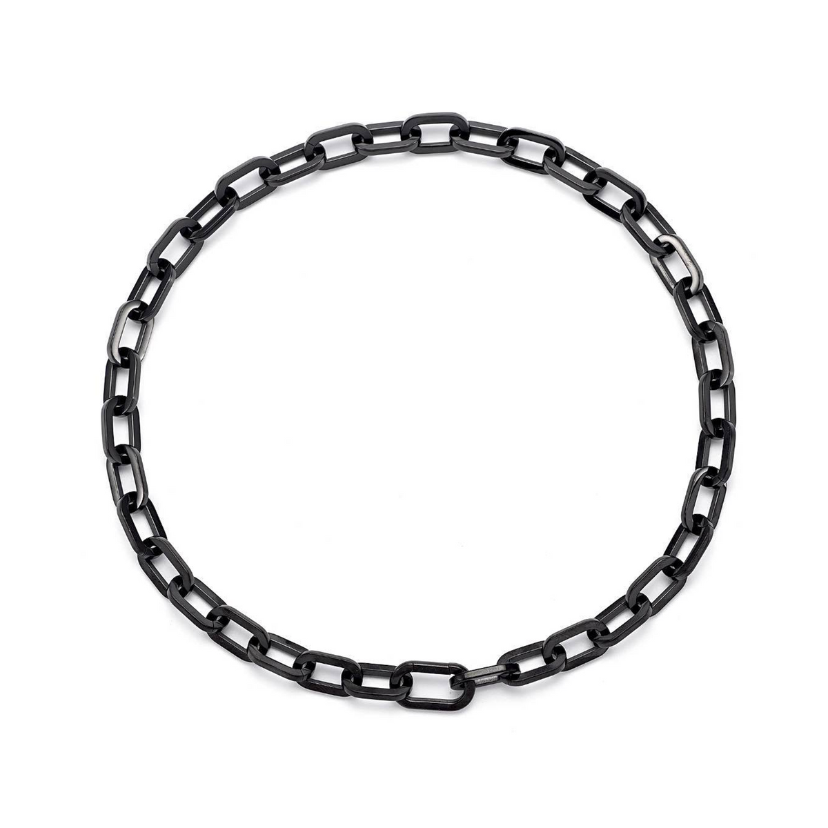 C200B B.Tiff Black Paperclip Chain Necklace