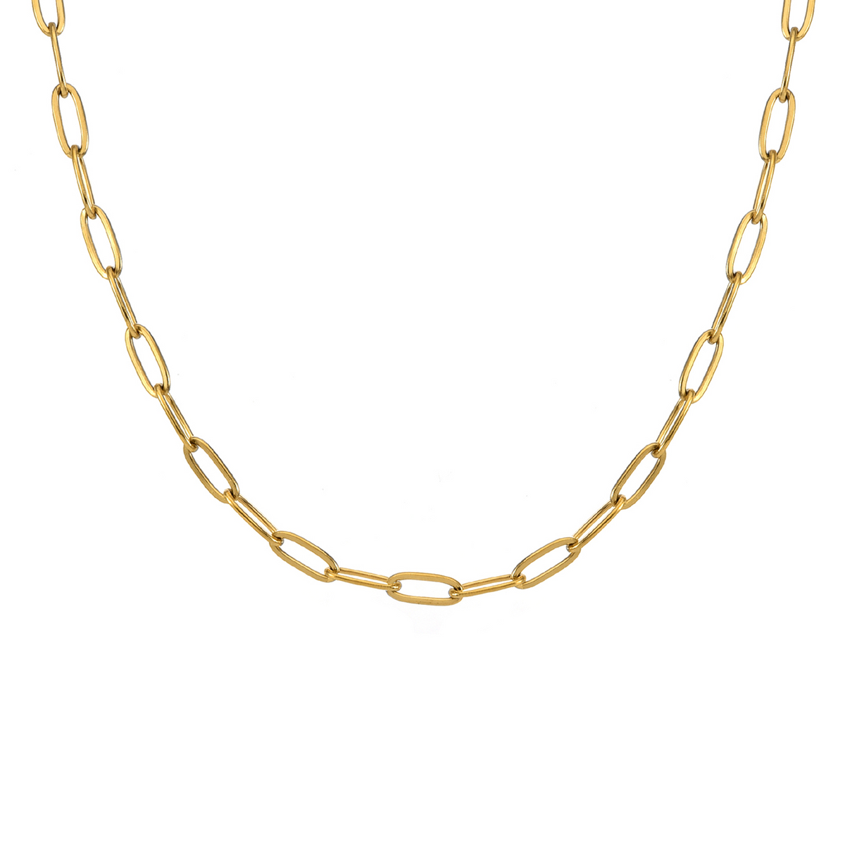 C400G B.Tiff Gold Oval Paperclip Link Chain Necklace/ 32"