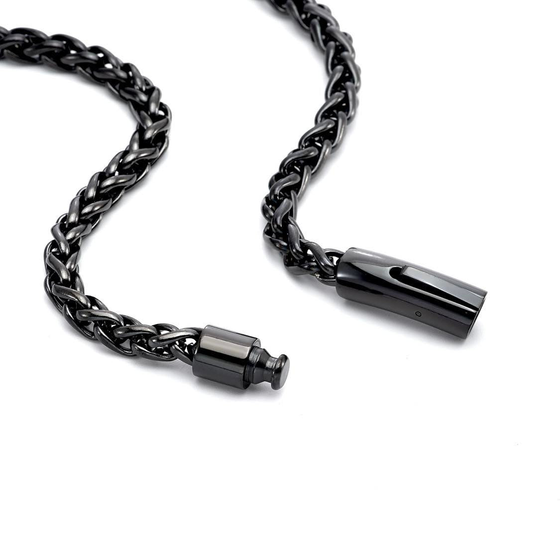 C550GM B.Tiff French Braid Gun Metal Chain Necklace