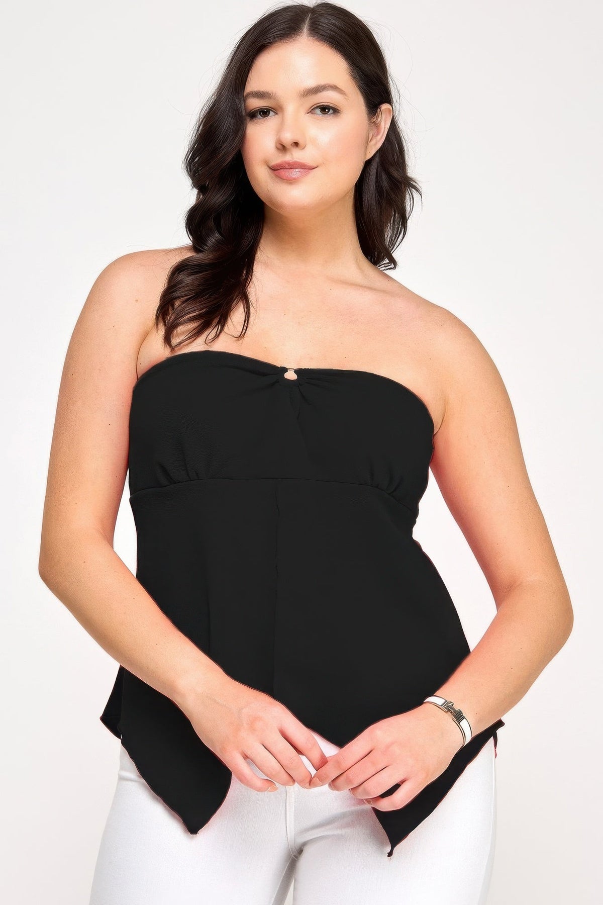 Strapless O-ring Asymmetric Top