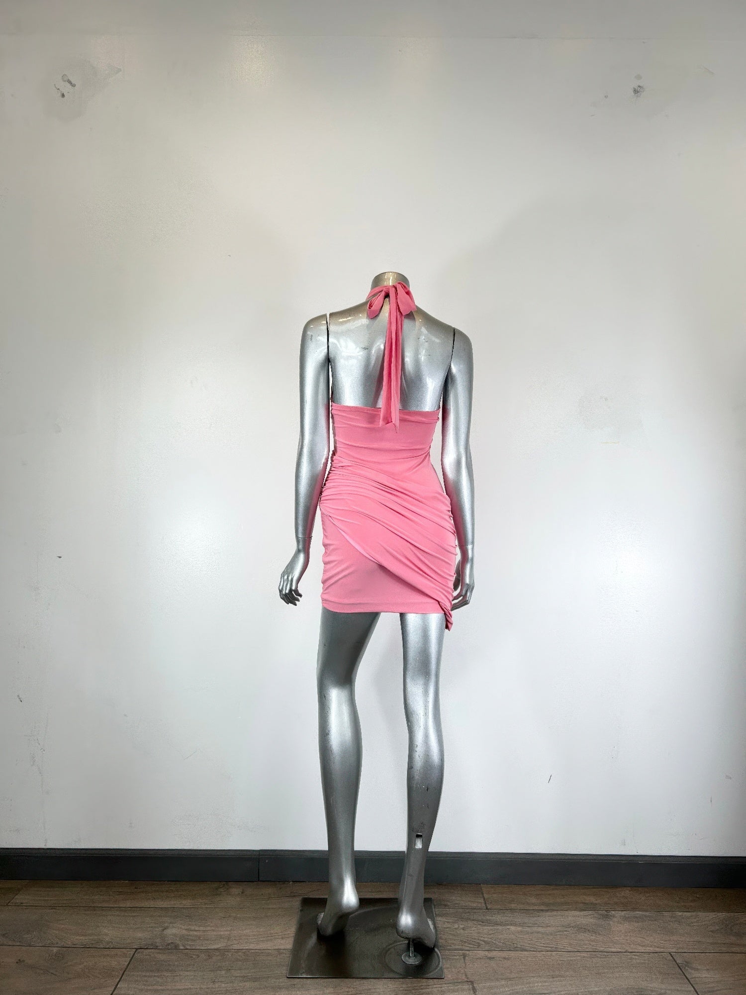 Sleeveless Mini Dress With A Halter Neck