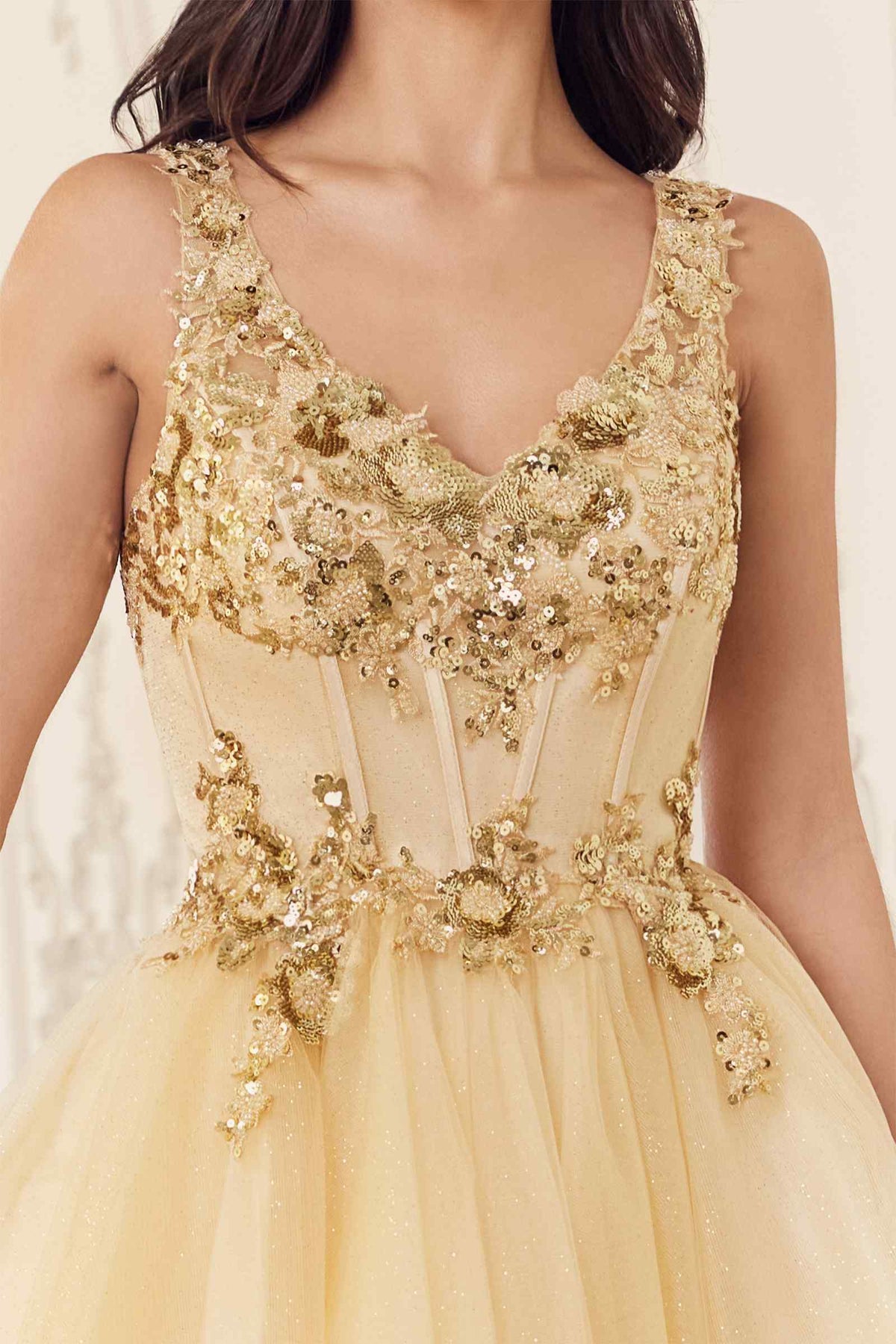 Ladivine CY019 Dress Sequin Beaded A-Line Short Dress