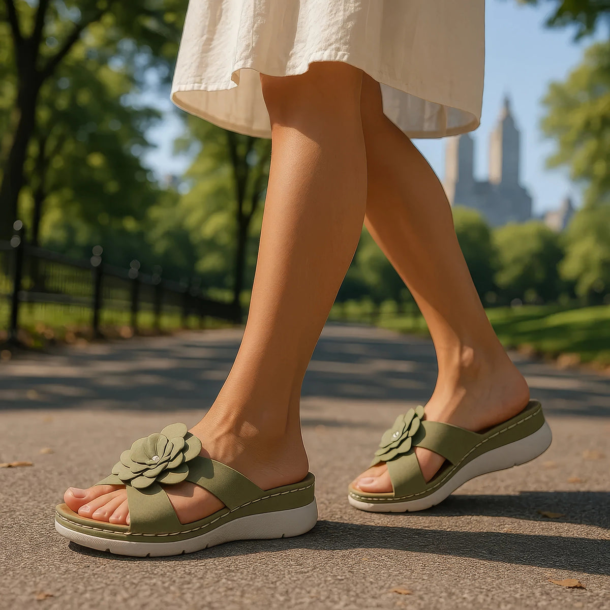 Women's Claire Black Cushioned Footbed Sandals