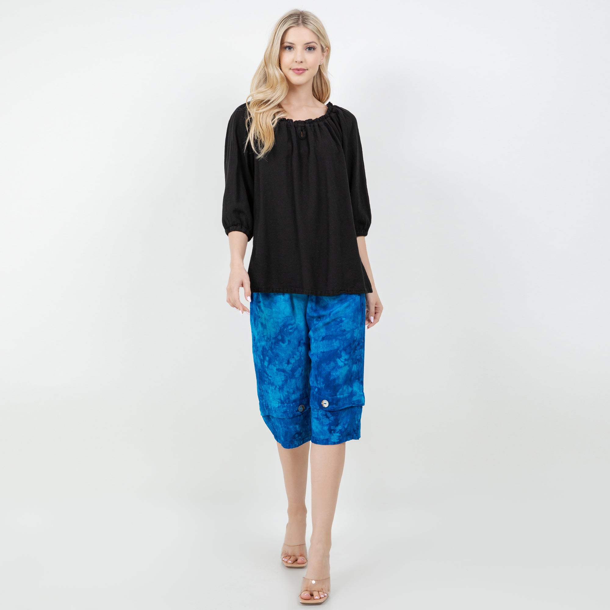 Gail Capri Pant with Pockets! 100% Cotton Gauze